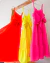 Vestido neon de alcinha com detalhe de amarrar - loja online