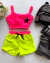 Conjunto de short e cropped estrela neon