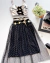 Conjunto de saia tule brilho prata cropped metalizado laços na internet