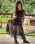 Conjunto de saia midi tule, top e blusa tule preto mylu