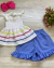 Conjunto de short jeans e blusa lastex babadinho