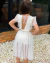 Conjunto Ana Maria off midi de saia e cropped tule