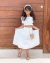 Conjunto lase de saia midi e cropped lastex (opção de cor) - comprar online
