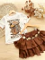 Conjunto de saia babados marrom e camiseta country Ariela - comprar online