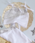 Conjunto de saia e cropped branco com paetê Vitória na internet