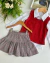 Conjunto de saia, camisa, laço e colete tricô Marjore - comprar online