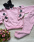 Conjunto de blusa babados aplicação coração manga longa e calça (opção de cor) - comprar online