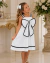 Vestido branco com detalhes pretos Isabela