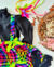 Conjunto de salopete colorida com Neon e blusa preta Carolina (acompanha laço de cabelo) - Estilosa Kids / Loja Online Moda Infantil
