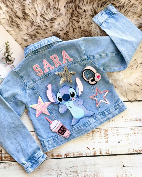 Jaqueta jeans personalizada com nome (opção de aplicações) - comprar online