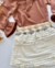 Conjunto de saia babadinhos e blusa marrom Bianca - comprar online