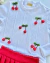 Conjunto de saia vermelha e blusa branca cerejinha - loja online