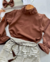 Imagem do Conjunto de saia babadinhos e blusa marrom Bianca