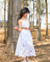 Conjunto de saia midi e top flor branco richilieu Serena - comprar online