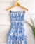 Vestido de lase azul com branco Maluzinha na internet