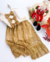 Conjunto de saia midi telinha dourada e cropped laços Isabella - comprar online