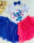Conjunto de saia tule e body stitch (opção de cor)