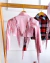 Conjunto de short jeans com franja e camisa rosa franja na internet