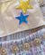 Conjunto de short saia tweed colorido e cropped dourado estrelas - loja online