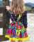 Conjunto de salopete colorida com Neon e blusa preta Carolina (acompanha laço de cabelo) - comprar online