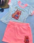 Conjunto de short saia salmão neon com blusa capivara