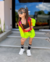 Conjunto de short e bomber neon tricolor Laura na internet