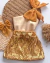 Conjunto de saia Paete e blusa um ombro laço dourado - comprar online