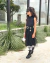 Conjunto de saia tule poá prata midi e regata preta Fefê - comprar online