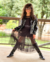Conjunto de saia midi tule, top e blusa tule preto mylu - loja online