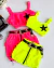 Conjunto ViVi neon de saia cargo e top aplicação estrela (opções de cores)