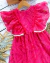 Vestido rosa com detalhes cru rendado Monique - Estilosa Kids / Loja Online Moda Infantil