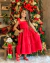 Vestido vermelho babados Carol - comprar online