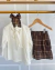 Conjunto de short xadrez marrom e camisa laço off Antonela - comprar online