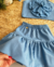 Conjunto de saia e top flor azul Cássia - comprar online