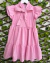 Vestido em laise rosa gola amarrar - comprar online