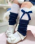 Polaina azul marinho em malha jacard - comprar online
