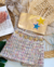 Conjunto de short saia tweed colorido e cropped dourado estrelas na internet