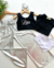 Conjunto de calça metalizada , top e blusa tule Antonela (opção de cor) na internet