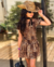 Conjunto de saia babados e blusa lastex oncinha na internet