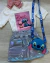 Conjunto de short saia metalizado furta cor e blusa aplicação stitch