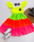Vestido neon babados estrela preta na internet