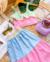 Conjunto tricolor candy colors de saia longa e cropped Helena - Estilosa Kids / Loja Online Moda Infantil
