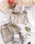 Imagem do Conjunto de saia franja e cropped prata com camisa branca
