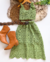 Conjunto de saia midi e cropped flores verde pistache