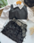 Conjunto de saia de franjas , camisa branca e cropped courino - loja online