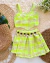 Conjunto de short saia e cropped Tweed neon (com ou sem camisa branca) - comprar online