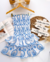 Vestido de lase azul com branco Maluzinha - loja online