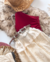 Imagem do Conjunto de saia renda midi e blusa tule um ombro marsala