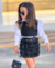 Conjunto de saia de franjas , camisa branca e cropped courino - comprar online