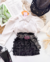 Conjunto de saia franja preta e camisa branca courino - comprar online